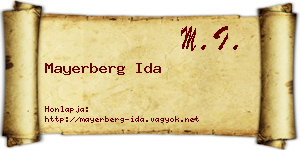 Mayerberg Ida névjegykártya